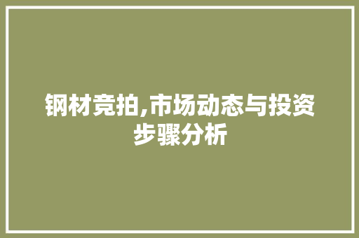 钢材竞拍,市场动态与投资步骤分析