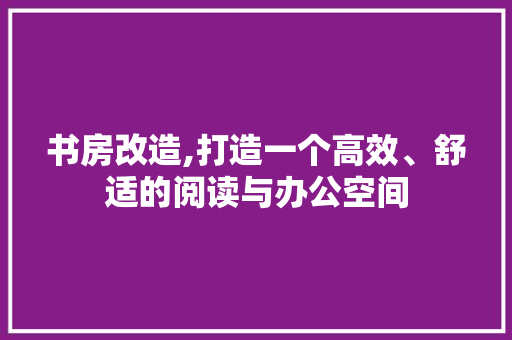 书房改造,打造一个高效、舒适的阅读与办公空间