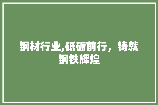 钢材行业,砥砺前行，铸就钢铁辉煌