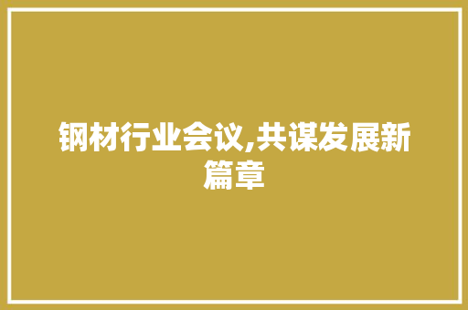 钢材行业会议,共谋发展新篇章
