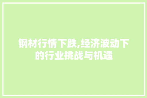 钢材行情下跌,经济波动下的行业挑战与机遇