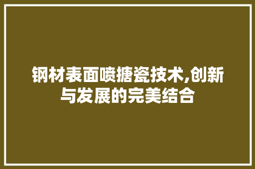 钢材表面喷搪瓷技术,创新与发展的完美结合