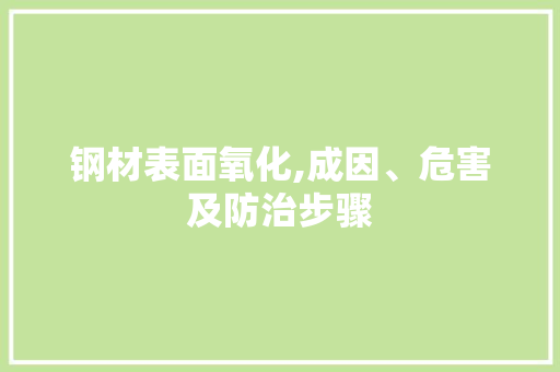 钢材表面氧化,成因、危害及防治步骤