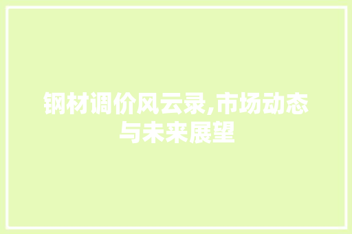钢材调价风云录,市场动态与未来展望