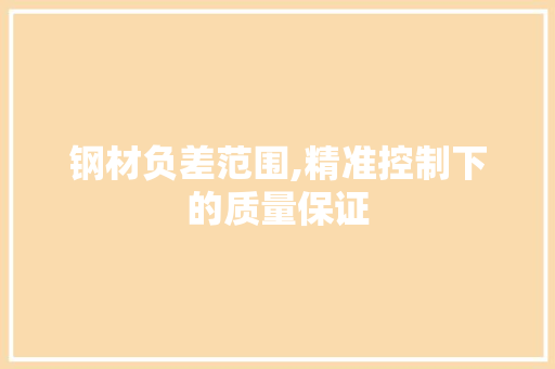 钢材负差范围,精准控制下的质量保证