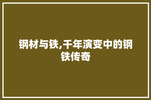 钢材与铁,千年演变中的钢铁传奇