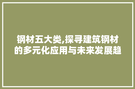 钢材五大类,探寻建筑钢材的多元化应用与未来发展趋势