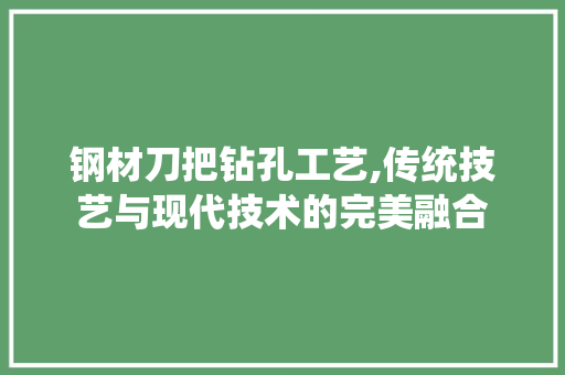 钢材刀把钻孔工艺,传统技艺与现代技术的完美融合