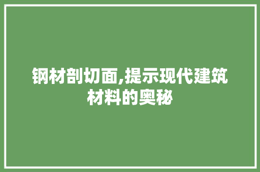 钢材剖切面,提示现代建筑材料的奥秘
