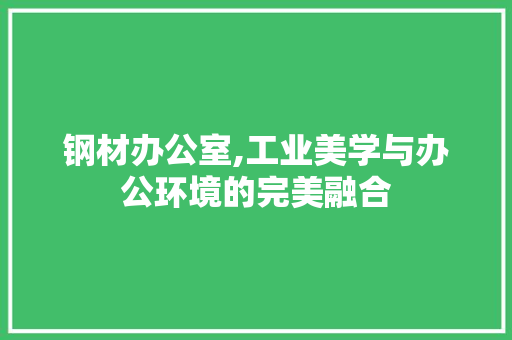 钢材办公室,工业美学与办公环境的完美融合