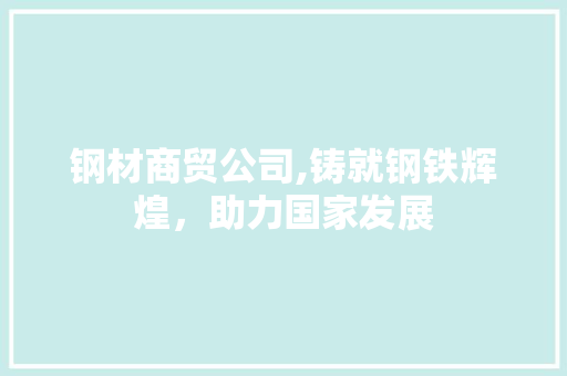 钢材商贸公司,铸就钢铁辉煌，助力国家发展