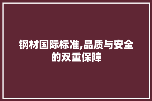 钢材国际标准,品质与安全的双重保障