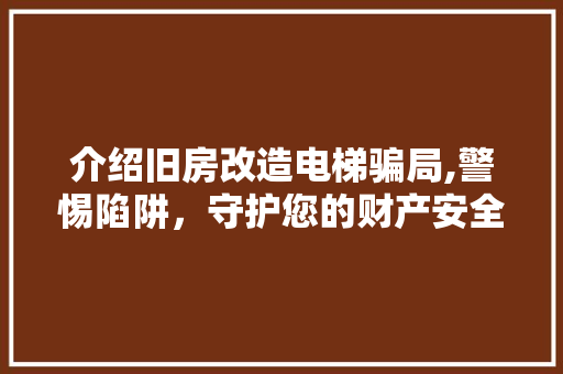 介绍旧房改造电梯骗局,警惕陷阱，守护您的财产安全