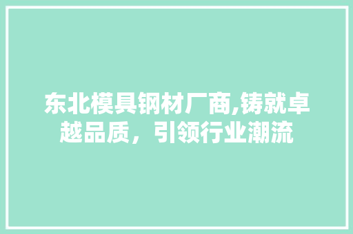 东北模具钢材厂商,铸就卓越品质，引领行业潮流