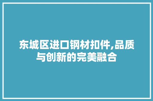 东城区进口钢材扣件,品质与创新的完美融合