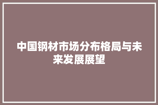 中国钢材市场分布格局与未来发展展望