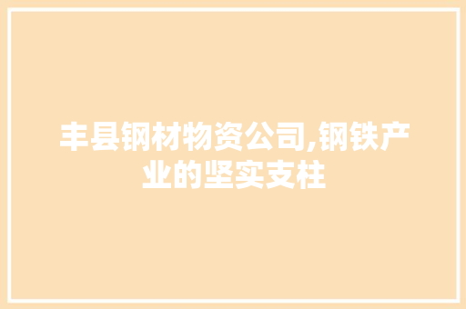 丰县钢材物资公司,钢铁产业的坚实支柱