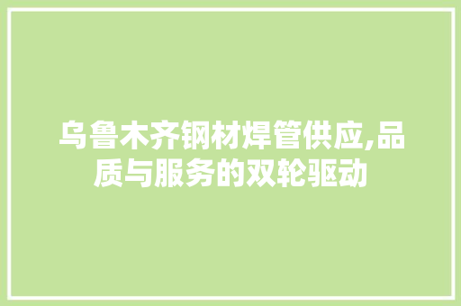 乌鲁木齐钢材焊管供应,品质与服务的双轮驱动
