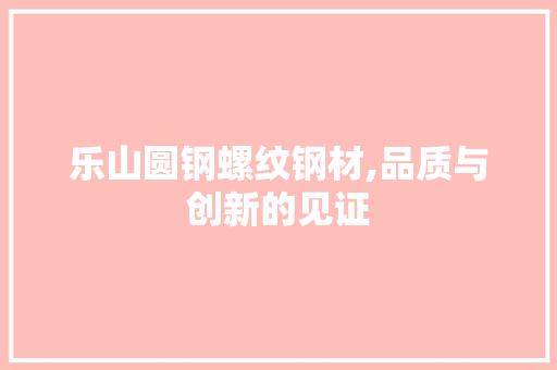 乐山圆钢螺纹钢材,品质与创新的见证