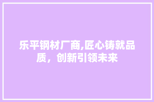 乐平钢材厂商,匠心铸就品质，创新引领未来