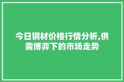 今日钢材价格行情分析,供需博弈下的市场走势