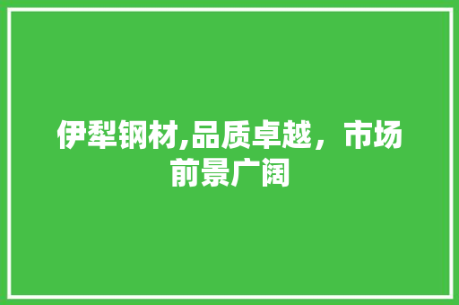 伊犁钢材,品质卓越，市场前景广阔
