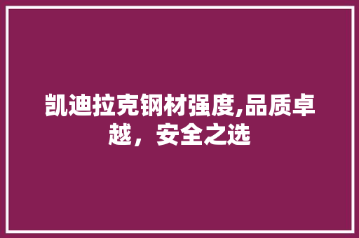 凯迪拉克钢材强度,品质卓越，安全之选
