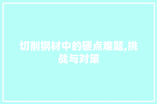 切削钢材中的硬点难题,挑战与对策