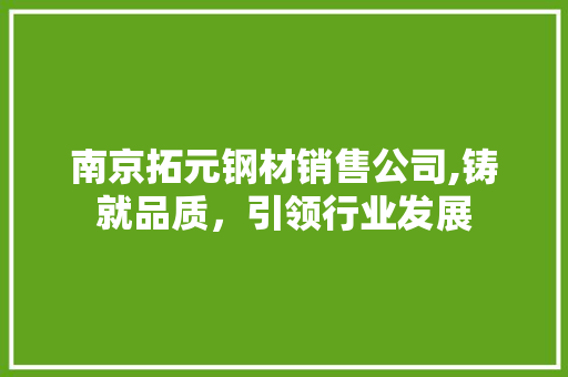 南京拓元钢材销售公司,铸就品质，引领行业发展
