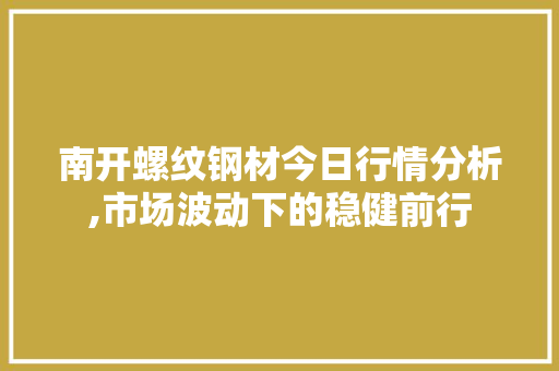 南开螺纹钢材今日行情分析,市场波动下的稳健前行