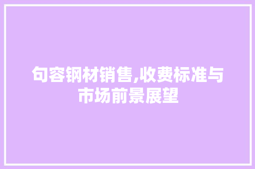 句容钢材销售,收费标准与市场前景展望