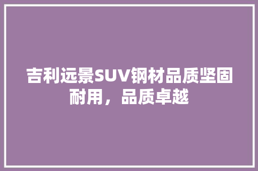 吉利远景SUV钢材品质坚固耐用，品质卓越