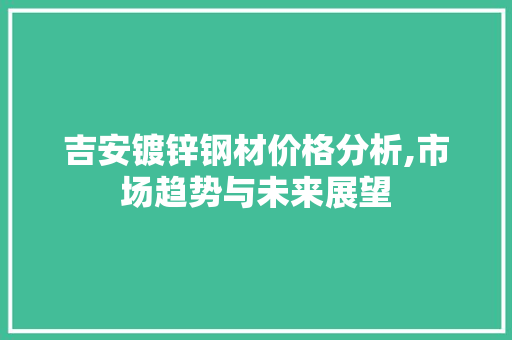 吉安镀锌钢材价格分析,市场趋势与未来展望