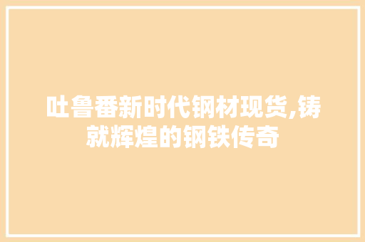 吐鲁番新时代钢材现货,铸就辉煌的钢铁传奇