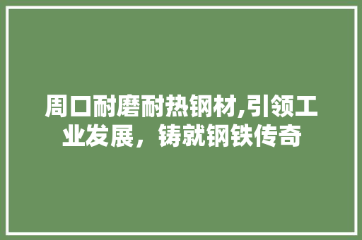 周口耐磨耐热钢材,引领工业发展，铸就钢铁传奇