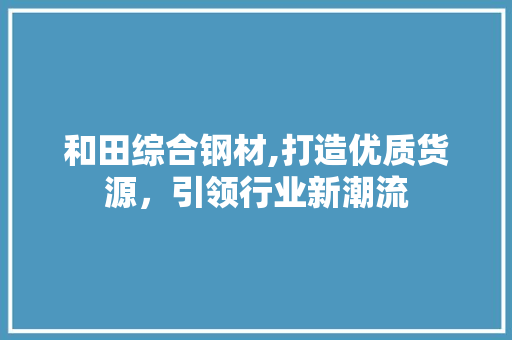 和田综合钢材,打造优质货源，引领行业新潮流