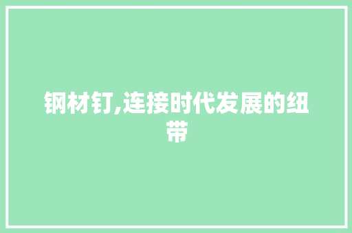 钢材钉,连接时代发展的纽带