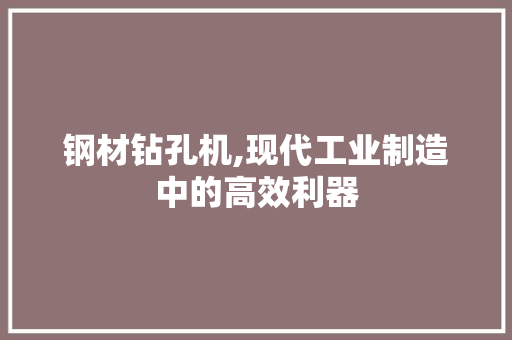 钢材钻孔机,现代工业制造中的高效利器