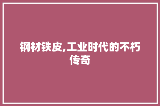 钢材铁皮,工业时代的不朽传奇