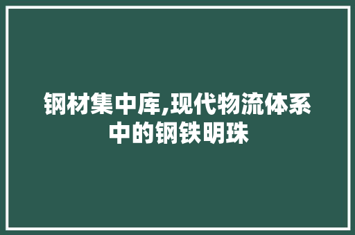 钢材集中库,现代物流体系中的钢铁明珠