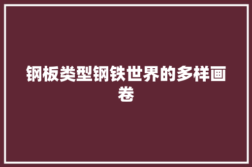 钢板类型钢铁世界的多样画卷