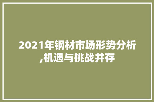 2021年钢材市场形势分析,机遇与挑战并存