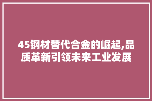45钢材替代合金的崛起,品质革新引领未来工业发展