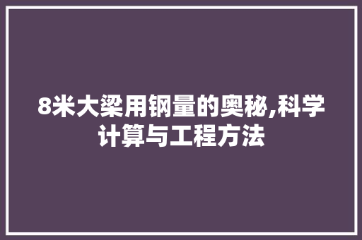 8米大梁用钢量的奥秘,科学计算与工程方法