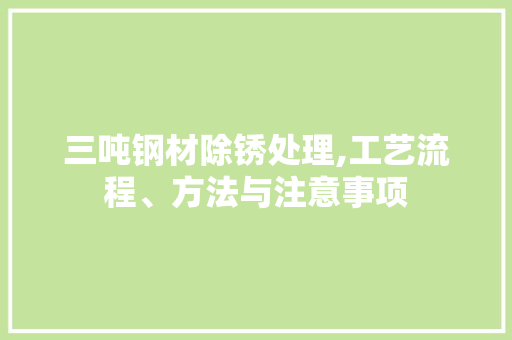 三吨钢材除锈处理,工艺流程、方法与注意事项