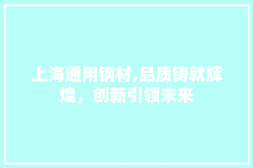 上海通用钢材,品质铸就辉煌，创新引领未来