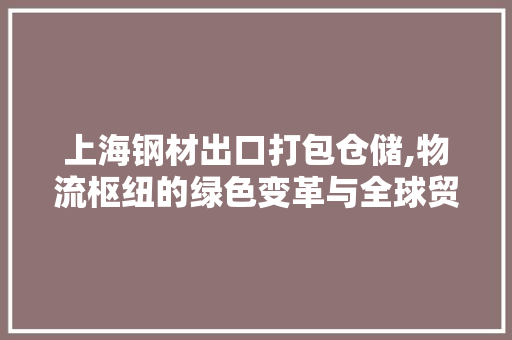 上海钢材出口打包仓储,物流枢纽的绿色变革与全球贸易的强力支撑