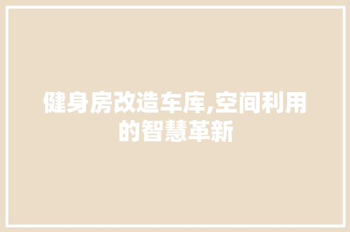 健身房改造车库,空间利用的智慧革新