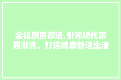 全铝厨房改造,引领现代家居潮流，打造健康舒适生活空间