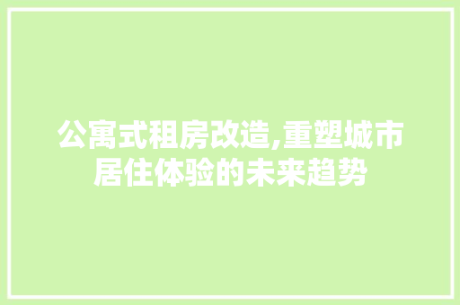 公寓式租房改造,重塑城市居住体验的未来趋势